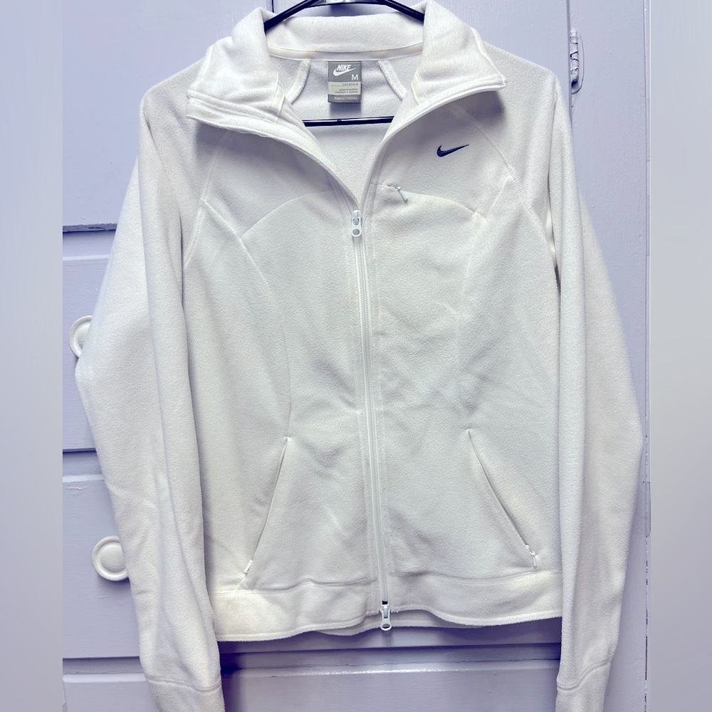 Nike white zip up jacket